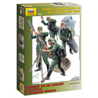 Model Kit figurky 3583 - German Mortar with Crew (1:35)