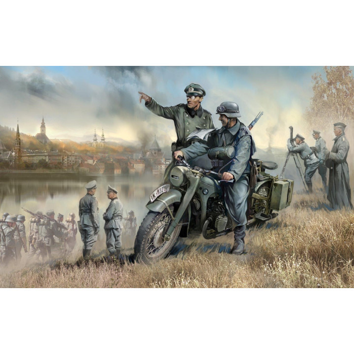 Model Kit military 3632 - German R-12 Heavy Motorcycle with Rider (1:35)