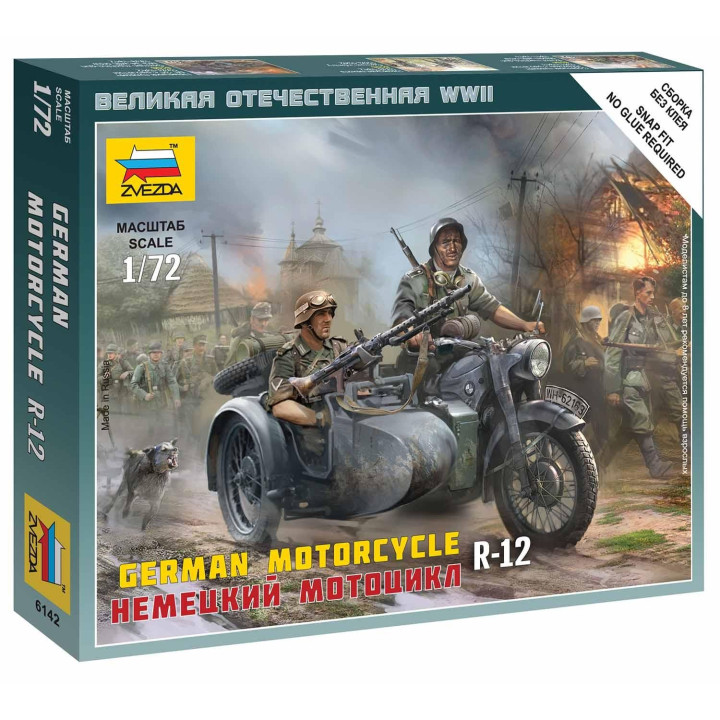 Wargames (WWII) military 6142 - German Motorcycle R-12 (1:72)