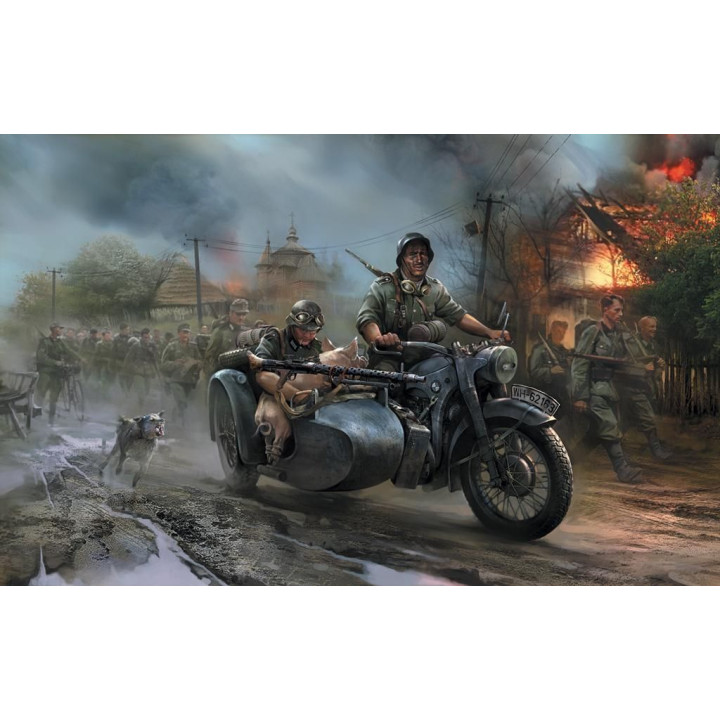 Wargames (WWII) military 6142 - German Motorcycle R-12 (1:72)