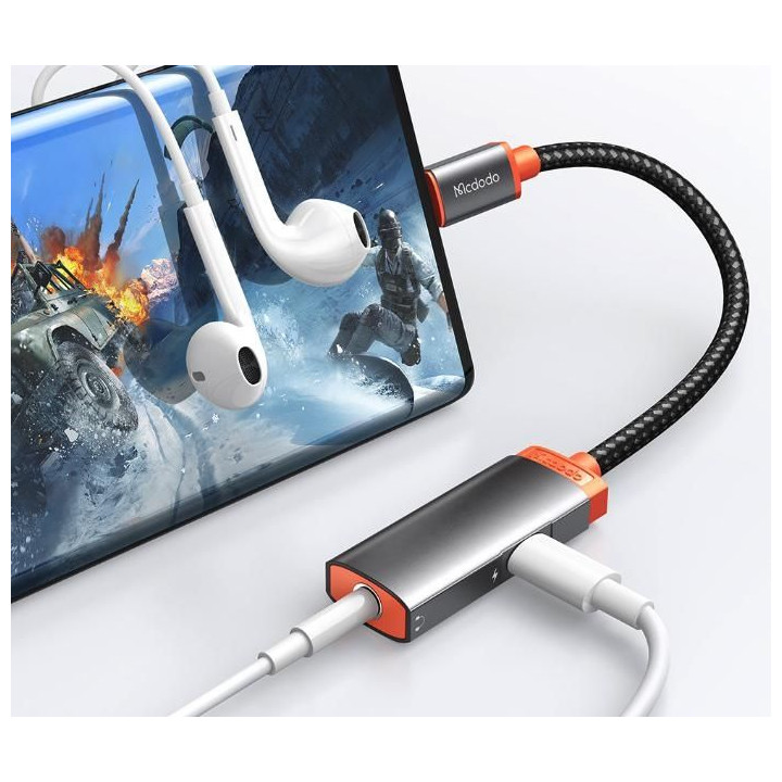 Type-C to DC3.5 + Type-C Audio Adapter (3A)