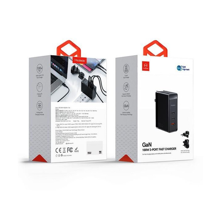 100W 5A GaN Fast Charger (EU + US + UK)
