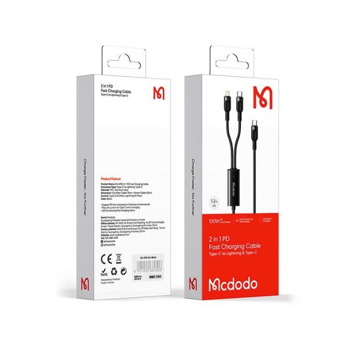 2in1 PD Fast Charging Cable (C to C+L)