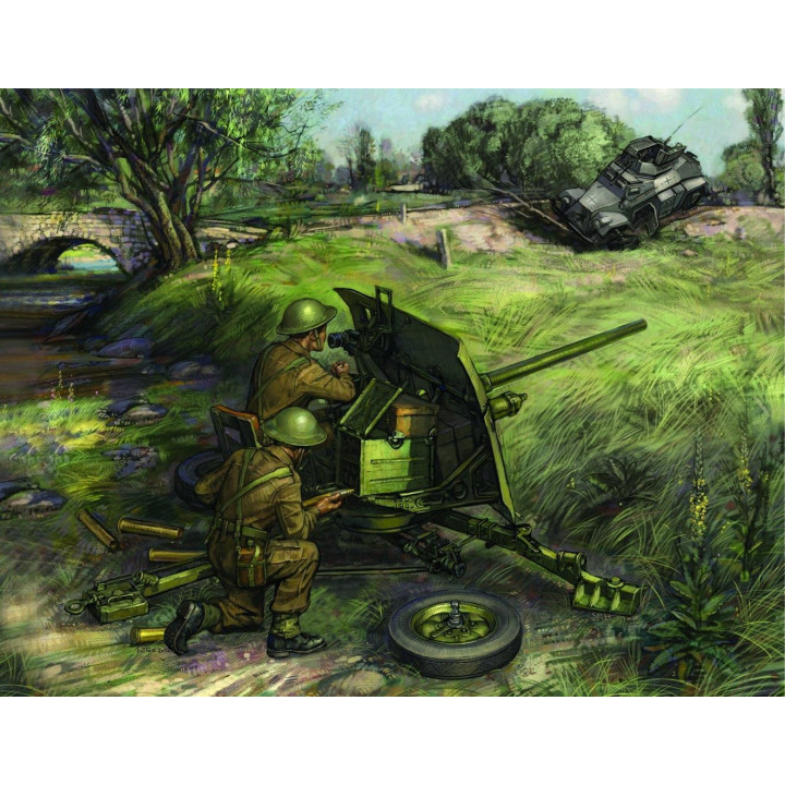 Wargames (WWII) military 6169 - British QF 2-pdr Anti Tank Gun w/crew (1:72)
