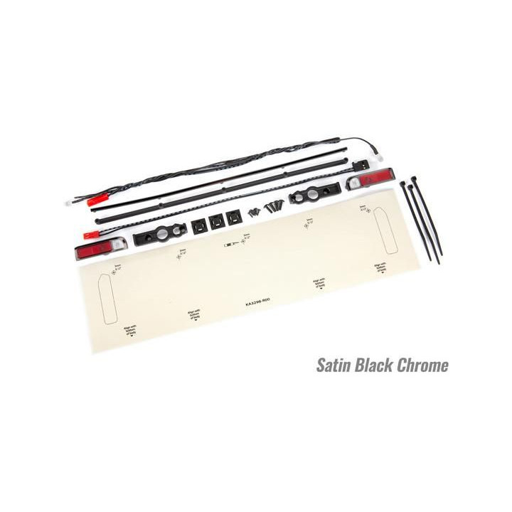 Traxxas zadní LED osvětlení, tailgate trim (polomatně černě chromovaný)