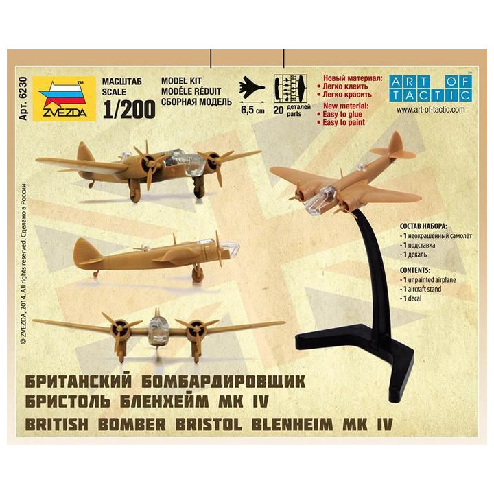 Wargames (WWII) letadlo 6230 - British Bomber Bristol Blenheim IV (1:200)