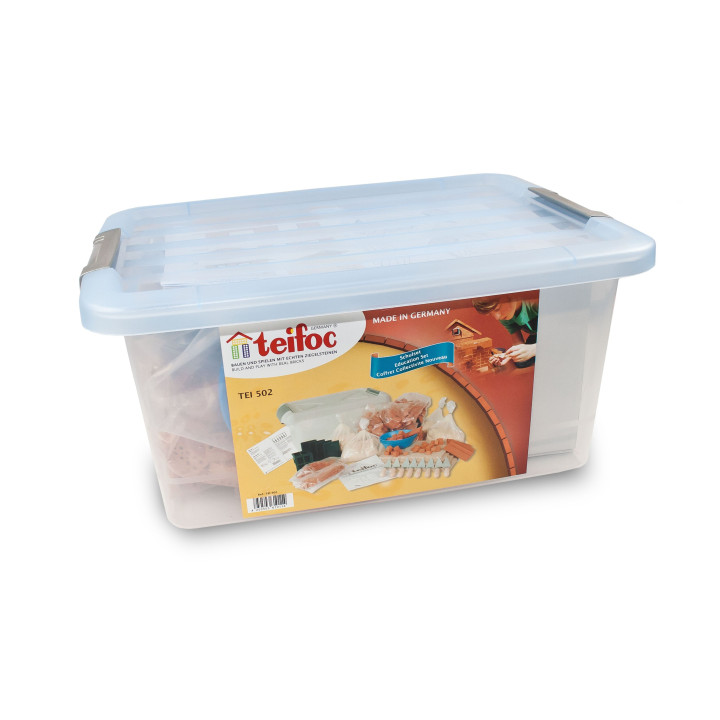 Stavebnica Teifoc School Set v plastovom boxe s úchytmi 39x19x29cm