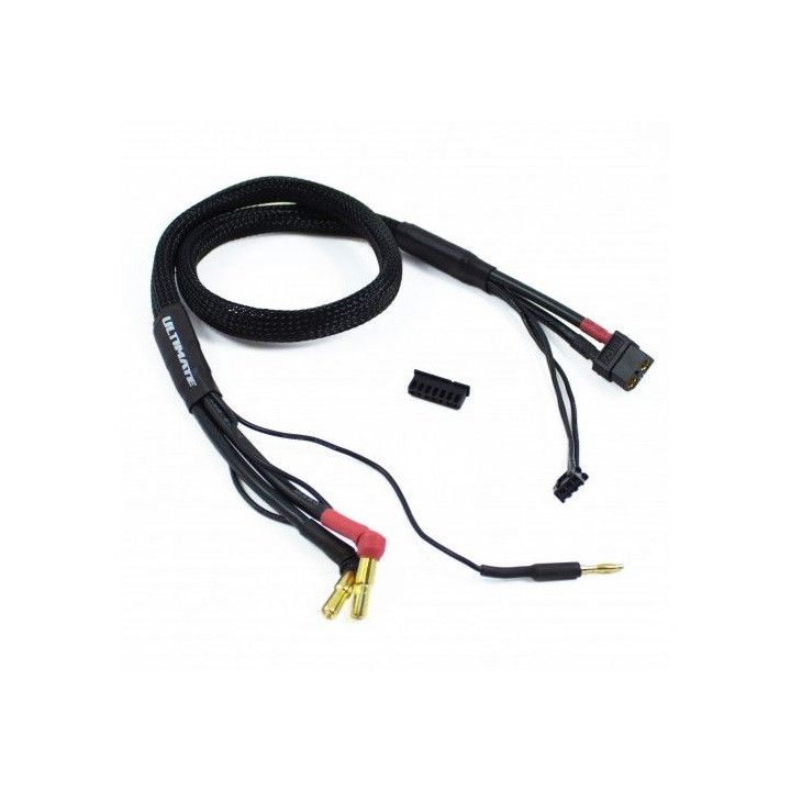 2S černý nabíjecí kabel G4/G5 v černé ochranné punčoše - dlouhý 60cm - (XT60, 3-pin XH)