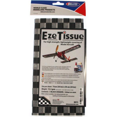 Eze Tissue potahovací papír 13.5g/m2 75x50cm kostkovaný černý (3ks)