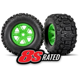 Traxxas kolo 4.3/5.7", disk zelený, pneu Sledgehammer (pár)