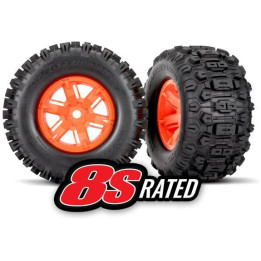 Traxxas kolo 4.3/5.7", disk oranžový, pneu Sledgehammer (pár)
