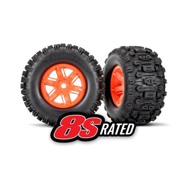 Traxxas kolo 4.3/5.7", disk oranžový, pneu Sledgehammer (pár)