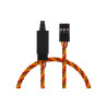 Kroucený prodlužovací kabel s konektory JR o délce 1200 mm s PVC izolací, průřez vodičů 0,33mm2 / 22AWG. Zásuvka (protikus) je opatřena zacvakávací pojistkou pro zajištění spojení konektorů.