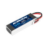 LiPo akumulátorová sada KAVAN se zvýšenou zatížitelností 40/80C, nabíjení až 2C. Čtyřčlánek 4s1p 14,8V 3700 mAh, rozměry: 138x42,5x28mm, hmotnost: 336g, servisní konektor JST-XH.