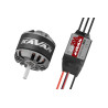 Combo set střídavého elektromotoru s rotačním pláštěm s regulátorem 20 A pro modely letadel: větroň 450g, trenér 450g, akro 400g, 3D 330g, KV1000 ot./min na V, napájení Lixx 2-3s, hřídel 3.175 mm.