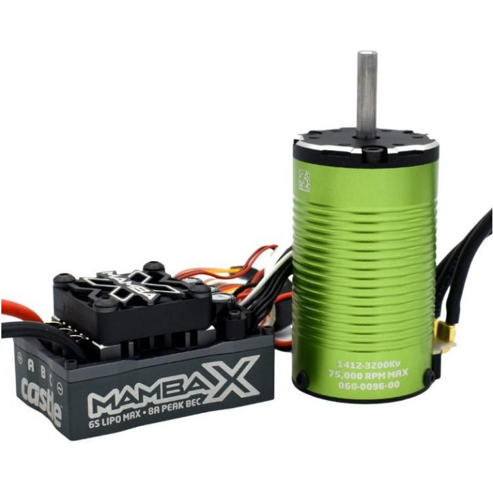 Castle motor 1412 3200ot/V senzored 5mm, reg. Mamba X SCT