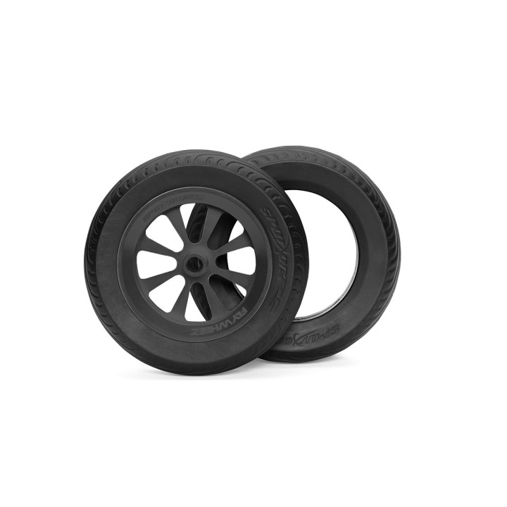 115mm Podvozkové kolo s hliníkovým středem a náhradní gumou - Černé (1ks)