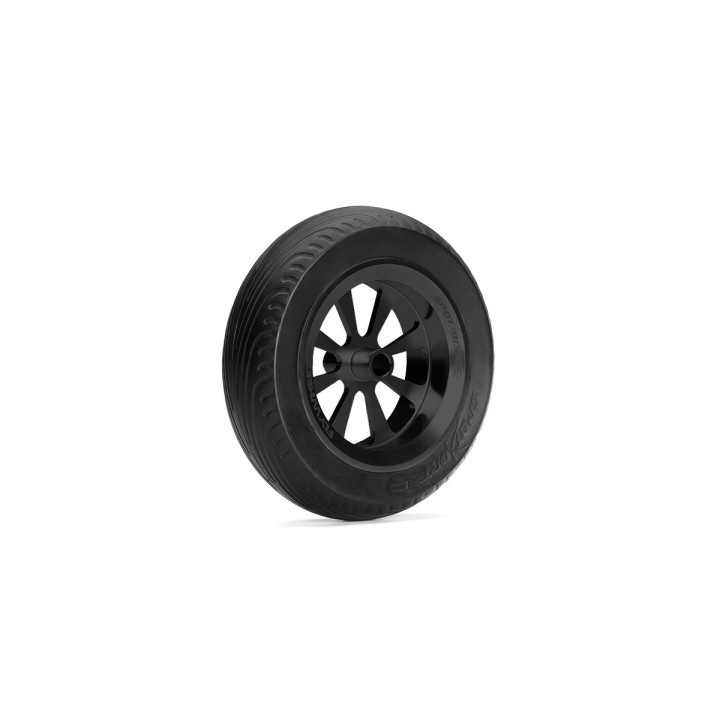 130mm Podvozkové kolo s hliníkovým středem a náhradní gumou - Černé (1ks)