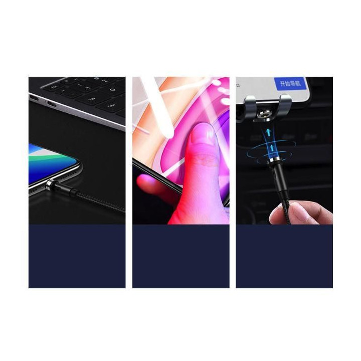 2.1A U59 Micro-USB Kabel s Otočnou Magnetickou Koncovkou (1m)