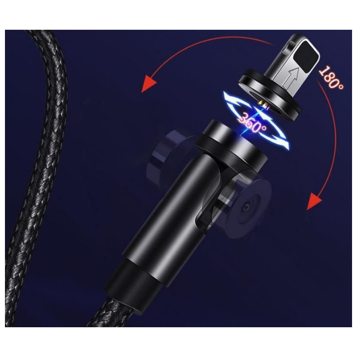 2.1A U59 Lightning Kabel s Otočnou Magnetickou Koncovkou (1m)