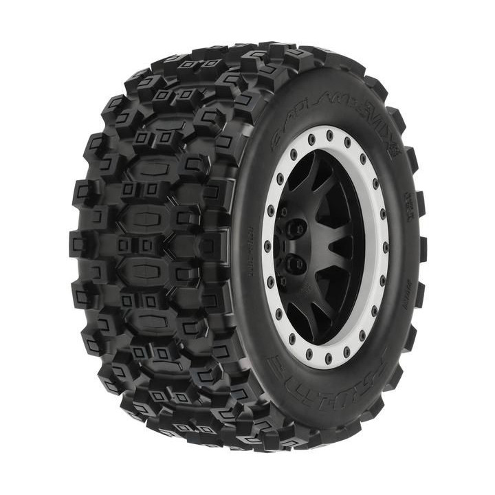 Pro-Line kolo 4.3", pneu Badlands MX43 Pro-Loc, disk Impulse H24mm černo-šedý (2) (X-Maxx)
