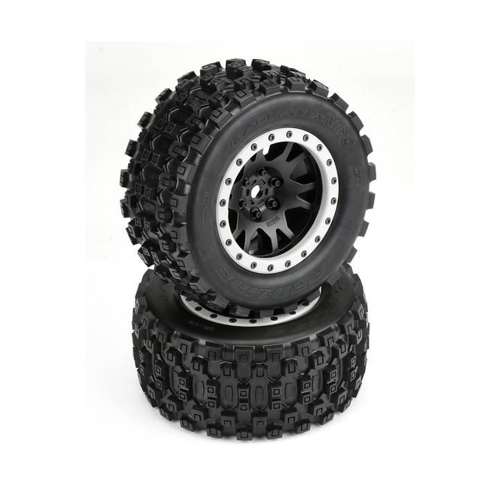 Pro-Line kolo 4.3", pneu Badlands MX43 Pro-Loc, disk Impulse H24mm černo-šedý (2) (X-Maxx)