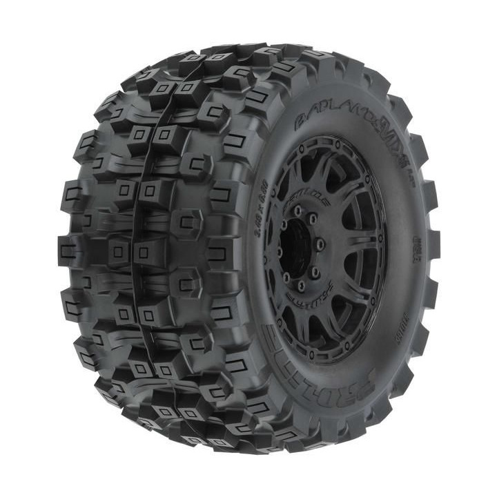 Pro-Line kolo 3.8", pneu Badlands MX38 HP Belted, disk Raid H17 černý (2)