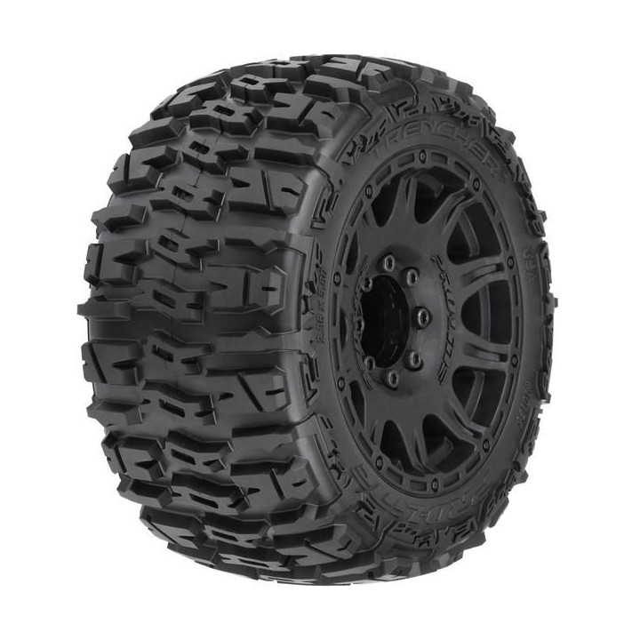 Pro-Line kolo 3.8", pneu Trencher LP, disk Raid H17 černý (2)