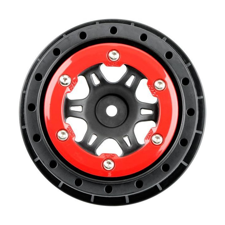 Pro-Line disk 2.2/3.0" Split Six přední H12 červeno-černý (2)