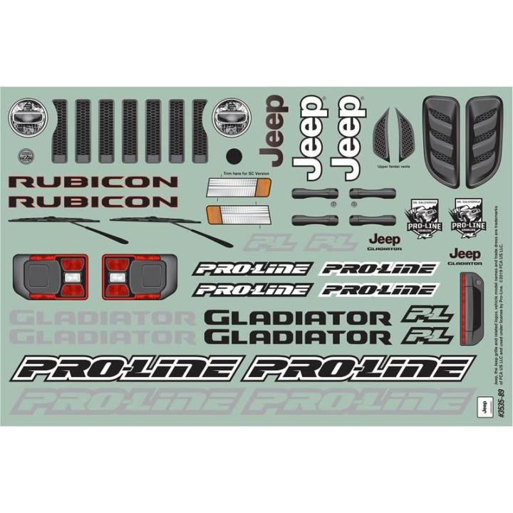 Pro-Line karosérie 1:10 Jeep Gladiator Rubicon (Short Course)