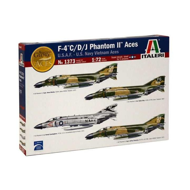 Model Kit letadlo 1373 - F-4 C/D/J PHANTOM II ACES USAF-US Navy Vietnam ACES (1:72)