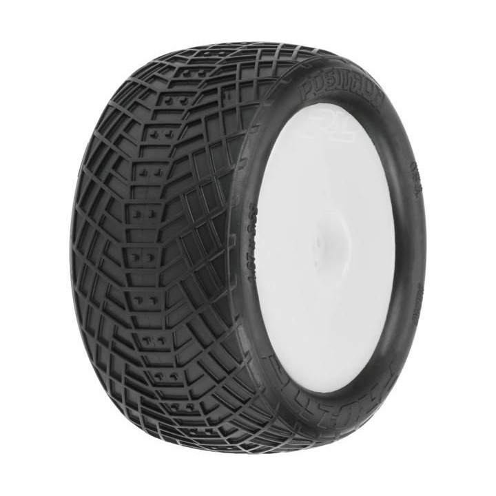 Pro-Line kolo 2.2", pneu Positron MC Buggy zadní, disk Velocity H12 bílý (2)