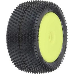 Pro-Line kolo 1:18, pneu Prism Carpet zadní, disk H8 žlutý (2) (Losi Mini-B)