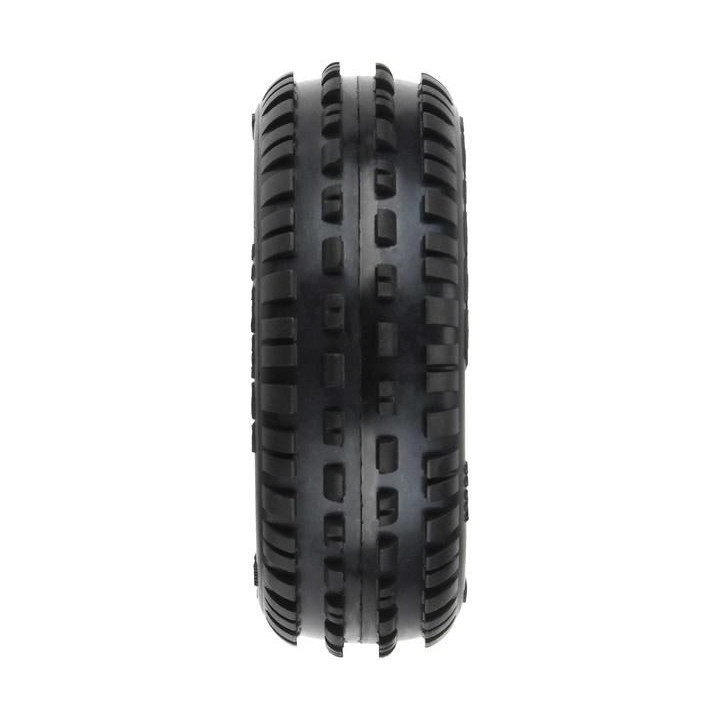 Pro-Line kolo 1:18, pneu Wedge Carpet přední, disk H8 žlutý (2) (Losi Mini-B)