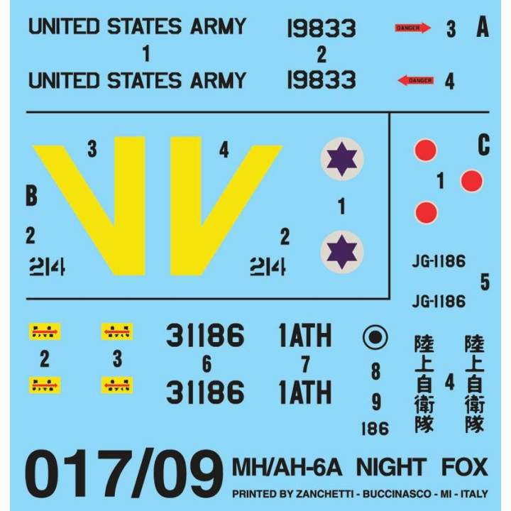 Model Kit vrtulník 0017 - AH-6 NIGHT FOX (1:72)