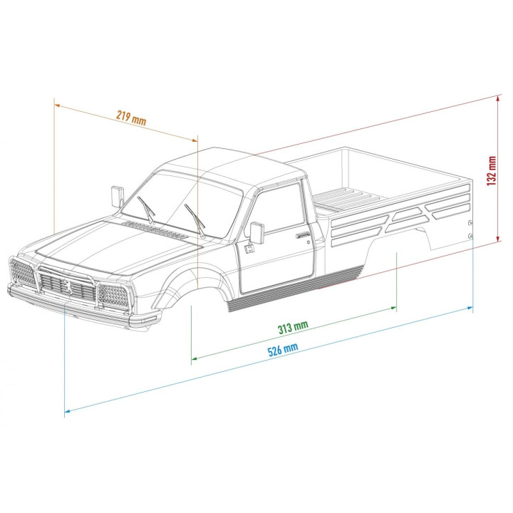 Čirá karoserie PEUGEOT 504 včetně příslušenství, licencovaná