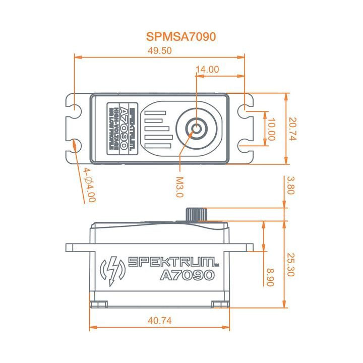 Spektrum servo A7090 18kg.cm 0.068s/60° nízké BL M