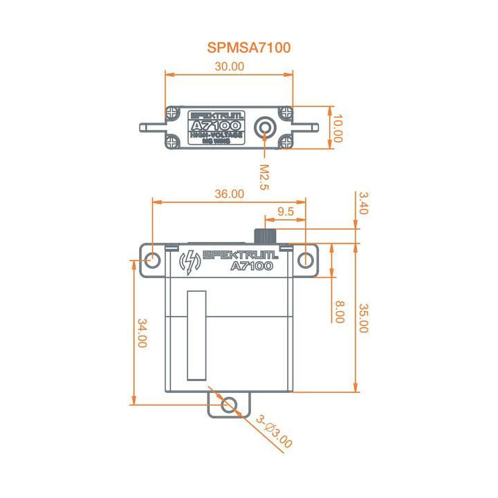 Spektrum servo A7100 8.3kg.cm 0.078s/60° úzké MT/M