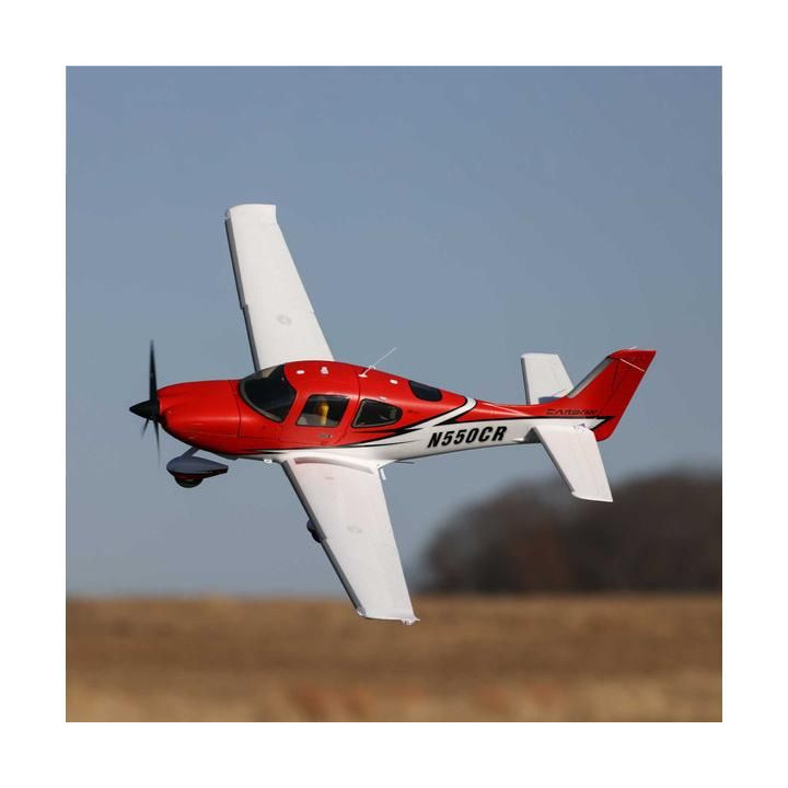 E-flite Cirrus SR-22T 1.5m červený SAFE Select BNF Basic