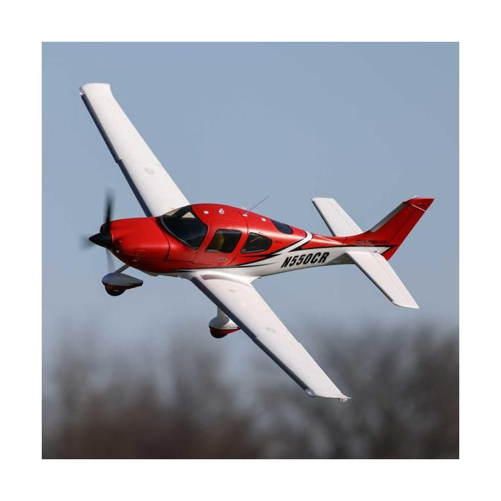 E-flite Cirrus SR-22T 1.5m červený SAFE Select BNF Basic