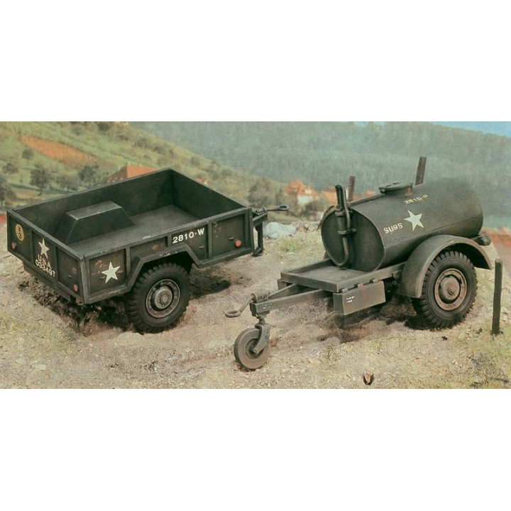 Model Kit military 0229 - 250 GAL.S TANK TRAILER - M101 CARGO TRAILER (1:35)