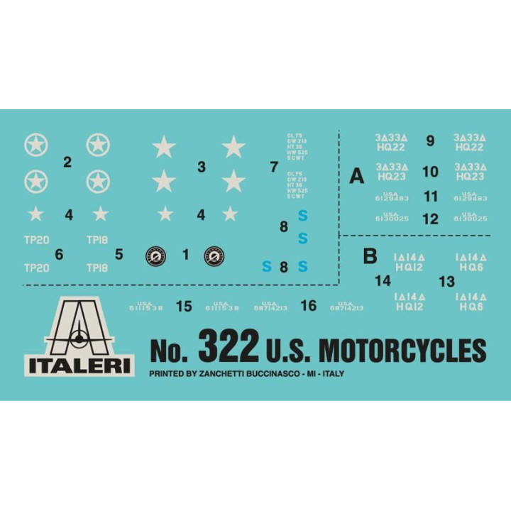 Model Kit military 0322 - U.S. MOTORCYCLES WW2 (1:35)