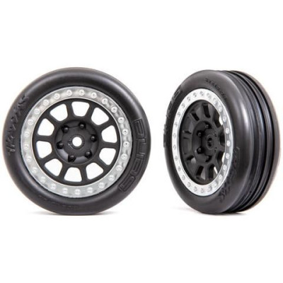 Traxxas kolo 2.2", disk šedý/chromovaný, pneu Ribbed (2) (přední)