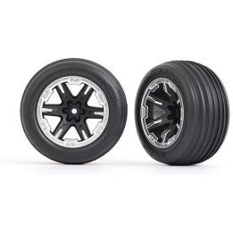 Traxxas kolo 2.8", disk RXT černý/polomatný chrom, pneu Ribbed (2) (přední)