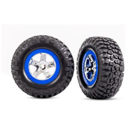 Traxxas kolo 2.2/3.0", disk SCT chromovaný/modrý, pneu KM2 (2)