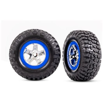 Traxxas kolo 2.2/3.0", disk SCT chromovaný/modrý, pneu KM2 (2)