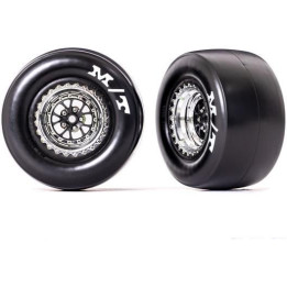 Traxxas kolo, disk Weld chrom/černý, pneu sticky (2) (zadní)