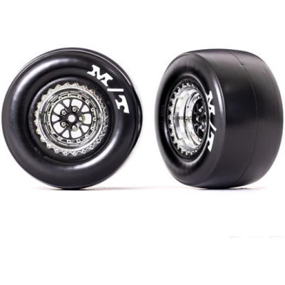 Traxxas kolo, disk Weld chrom/černý, pneu sticky (2) (zadní)