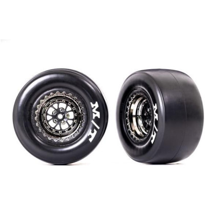 Traxxas kolo, disk Weld černě chromovaný, pneu sticky (2) (zadní)