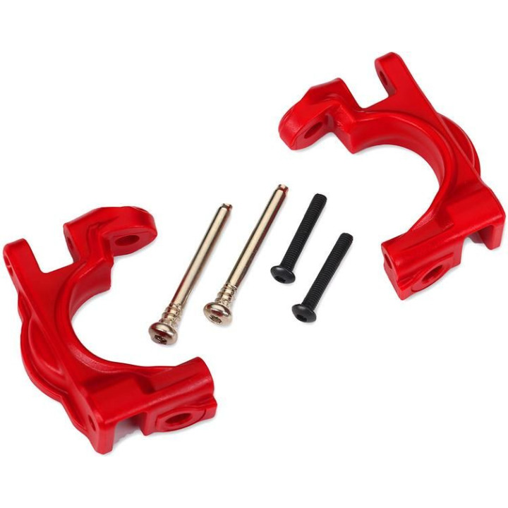 Traxxas závěs přední těhlice HD červený (pro NO9080)